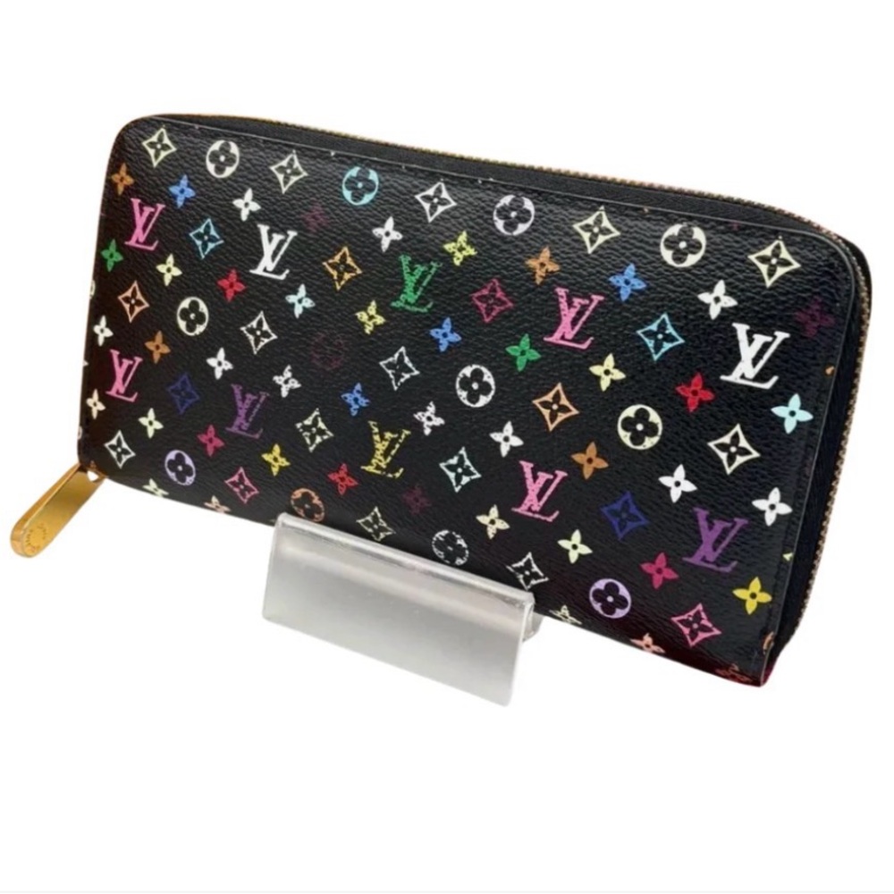Authentic Louis Vuitton Takashi Murakami Black Multicolor  Zippy Wallet - Picture 3 of 16